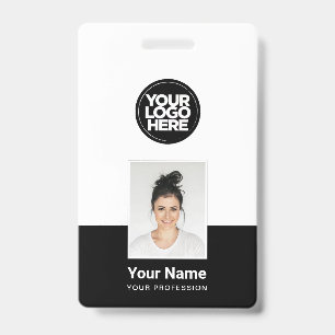 Custom Employee - Photo, BarCode, Large Logo, Name ID Badge