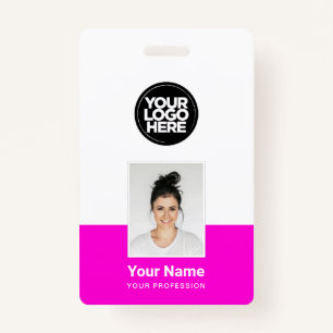 Custom Employee - Photo, BarCode, Large Logo, Name ID Badge