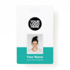 Custom Employee - Photo, BarCode, Large Logo, Name
