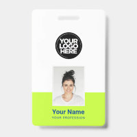 Custom Employee - Photo, BarCode, Large Logo, Name