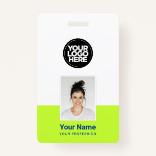 Custom Employee - Photo, BarCode, Large Logo, Name ID Badge