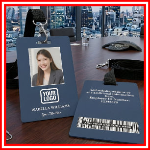 Custom Employee Photo, Barcode, Logo, Name Badge ID Badge