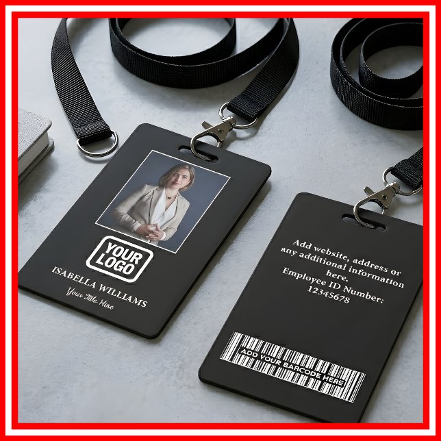Custom Employee Photo, Barcode, Logo, Name Badge ID Badge (Creator Uploaded)