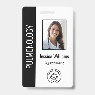 Custom Employee Photo Blue White Medical ID Black Badge
