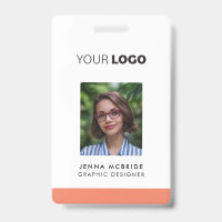 Custom Employee Photo Card, Logo, Barcode, Name
