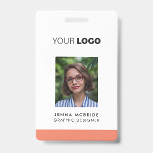 Custom Employee Photo Card, Logo, Barcode, Name ID Badge