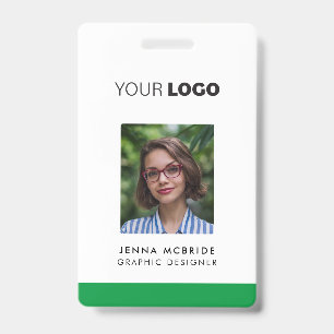 Custom Employee Photo Card, Logo, Barcode, Name ID Badge