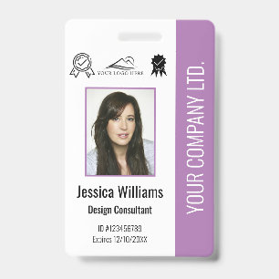 Custom Employee Photo Certification Purple ID Badge
