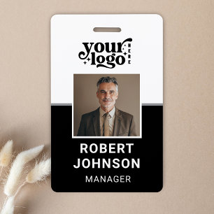 Custom Employee Photo Company Logo Modern Name ID Badge