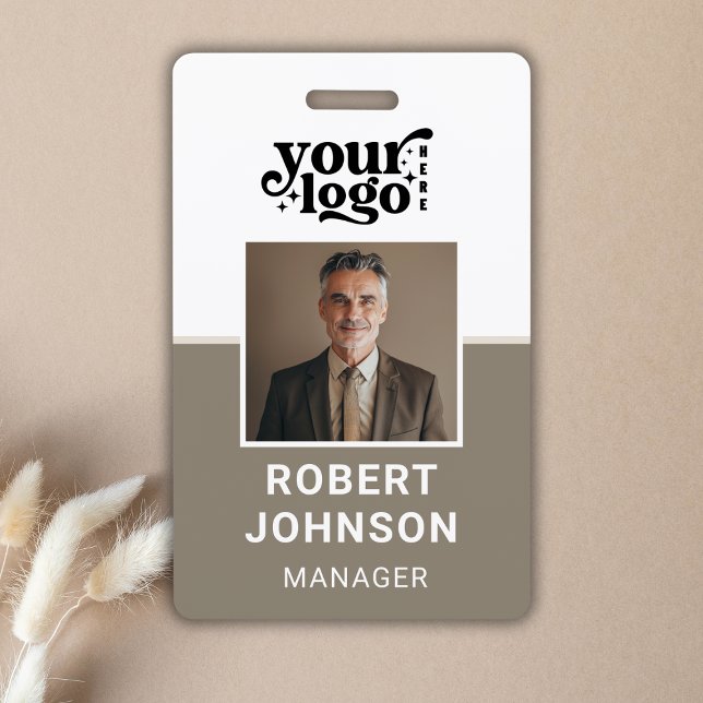 Custom Employee Photo Company Logo Modern Name  ID Badge (Custom Employee Photo Company Logo Modern Name Badge)