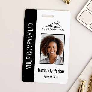 Custom Employee Photo Company Logo Modern Name ID Badge