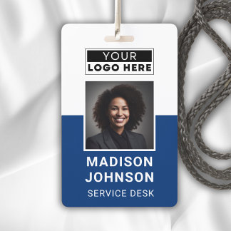 Custom Employee Photo Company Logo Modern Name ID Badge