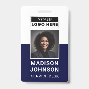 Custom Employee Photo Company Logo Modern Name  ID Badge