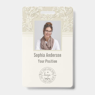 Custom Employee Photo Company QR Code Classic ID Badge
