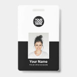 Custom Employee Photo Company Security Id Badges<br><div class="desc">Easily personalise this Custom Employee Name Security ID Badge with Photo, Employee name, profession and business logo. A simple business design in cool stylish black and white colour fully customisable in front and back sizes, sans-serif basic and modern fonts for a professional and clear look. The id badges are avaiable...</div>