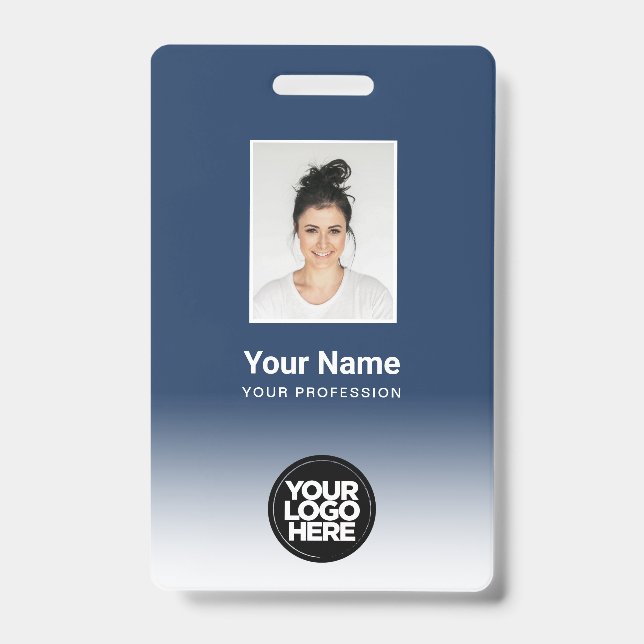 Custom Employee Photo Gradient ID Badge (Front)
