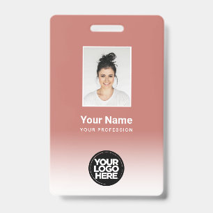 Custom Employee Photo Gradient Terracotta ID Badge