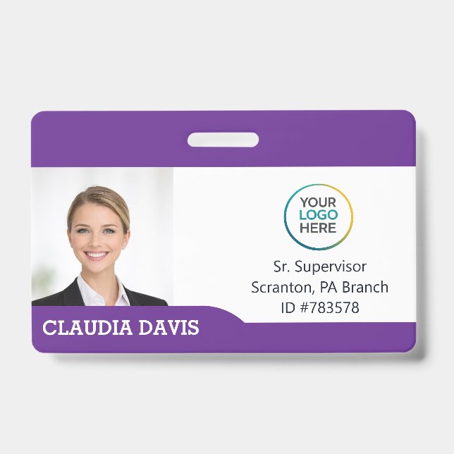 Custom Employee Photo ID Badge (Front)