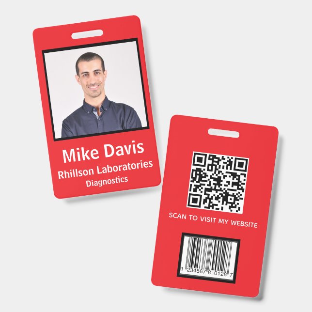 Custom Employee Photo ID Badge (Front & Back)