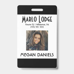 Custom Employee Photo ID Badge - Black