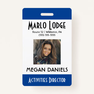 Custom Employee Photo ID Badge - Blue