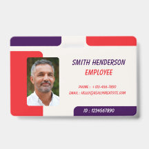 Custom Employee Photo ID Badge Card