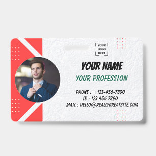 Custom Employee Photo ID Badge Card