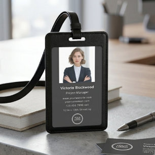 Custom Employee Photo ID Badge with Company Logo