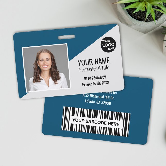 Custom Employee Photo ID Bar Code Logo Name ID Badge (Creator Uploaded)