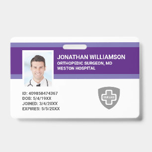 Custom Employee Photo ID, Barcode & Logo Company ID Badge