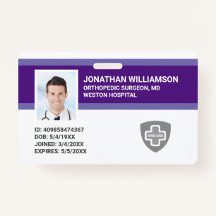 Custom Employee Photo ID, Barcode & Logo Company ID Badge