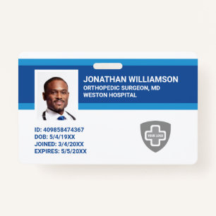 Custom Employee Photo ID, Barcode & Logo Company ID Badge