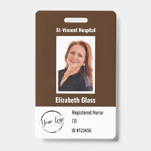 Custom Employee Photo ID BarCode Logo Name Badge