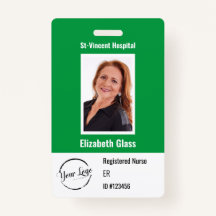 Custom Employee Photo ID BarCode Logo Name Badge