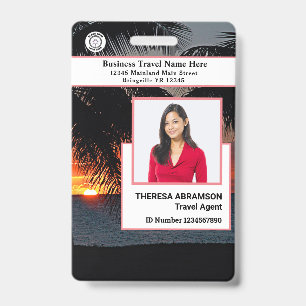 Custom Employee Photo ID Card Bar Code  Badge