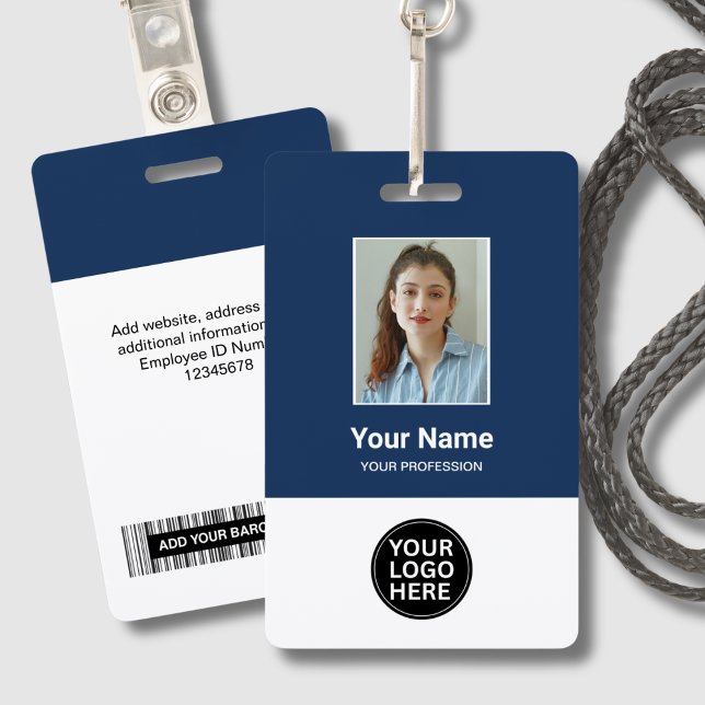 Custom Employee Photo ID Logo Name Badge ID Badge (Creator Uploaded)