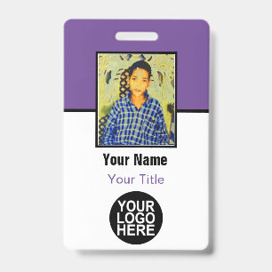 Custom Employee - Photo, Logo, Bar Code and Name ID Badge