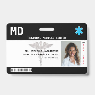 Custom Employee Photo, Logo, Bar Code ID Badge