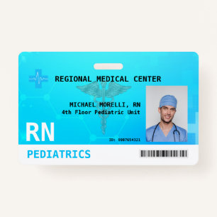 Custom Employee Photo, Logo, Bar Code ID Badge