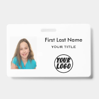 Custom Employee Photo | Logo, Bar Code name Badge ID Badge