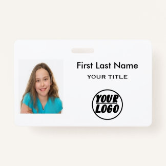 Custom Employee Photo | Logo, Bar Code name Badge ID Badge