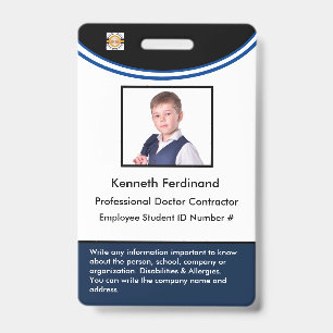 Custom Employee Photo Logo Bar Code Name Badge ID Badge
