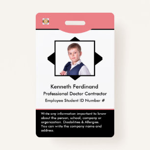 Custom Employee Photo Logo Bar Code Name Badge ID Badge