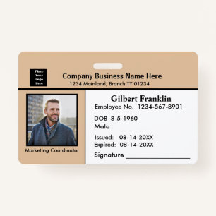 Custom Employee Photo Logo Bar Code Name Badge ID Badge
