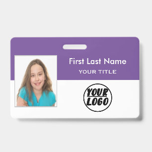 Custom Employee Photo   Logo, Bar Code name Badge ID Badge