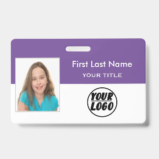 Custom Employee Photo | Logo, Bar Code name Badge ID Badge