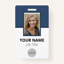 Custom Employee Photo Logo Bar Code Name Badge