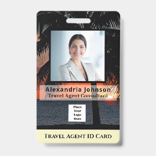 Custom Employee Photo Logo Bar Code Name ID Badge