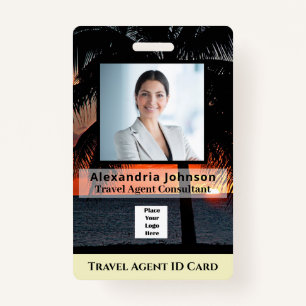 Custom Employee Photo Logo Bar Code Name ID Badge