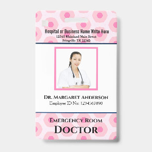 Custom Employee Photo Logo Bar Code Name ID Badge